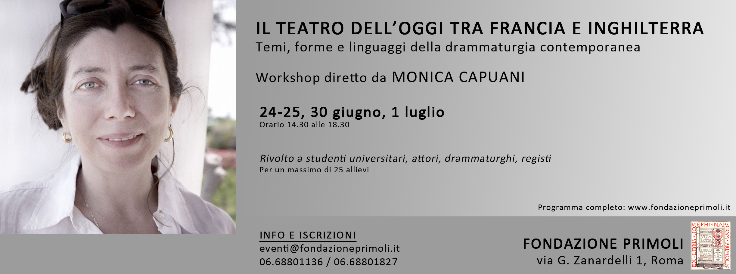 Il teatro dell’oggi tra Francia e Inghilterra. Workshop diretto da Monica Capuani