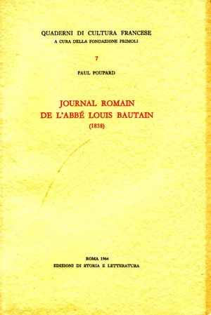 Journal romain de l’Abbé Louis Bautain (1838)