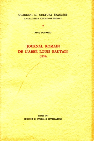 Journal romain de l’Abbé Louis Bautain (1838)