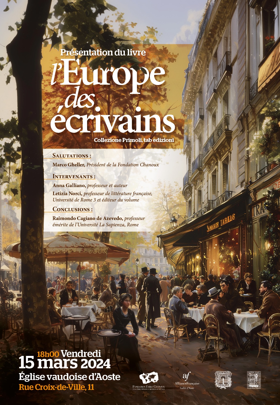 Presentazione del libro “L’Europe des écrivains”